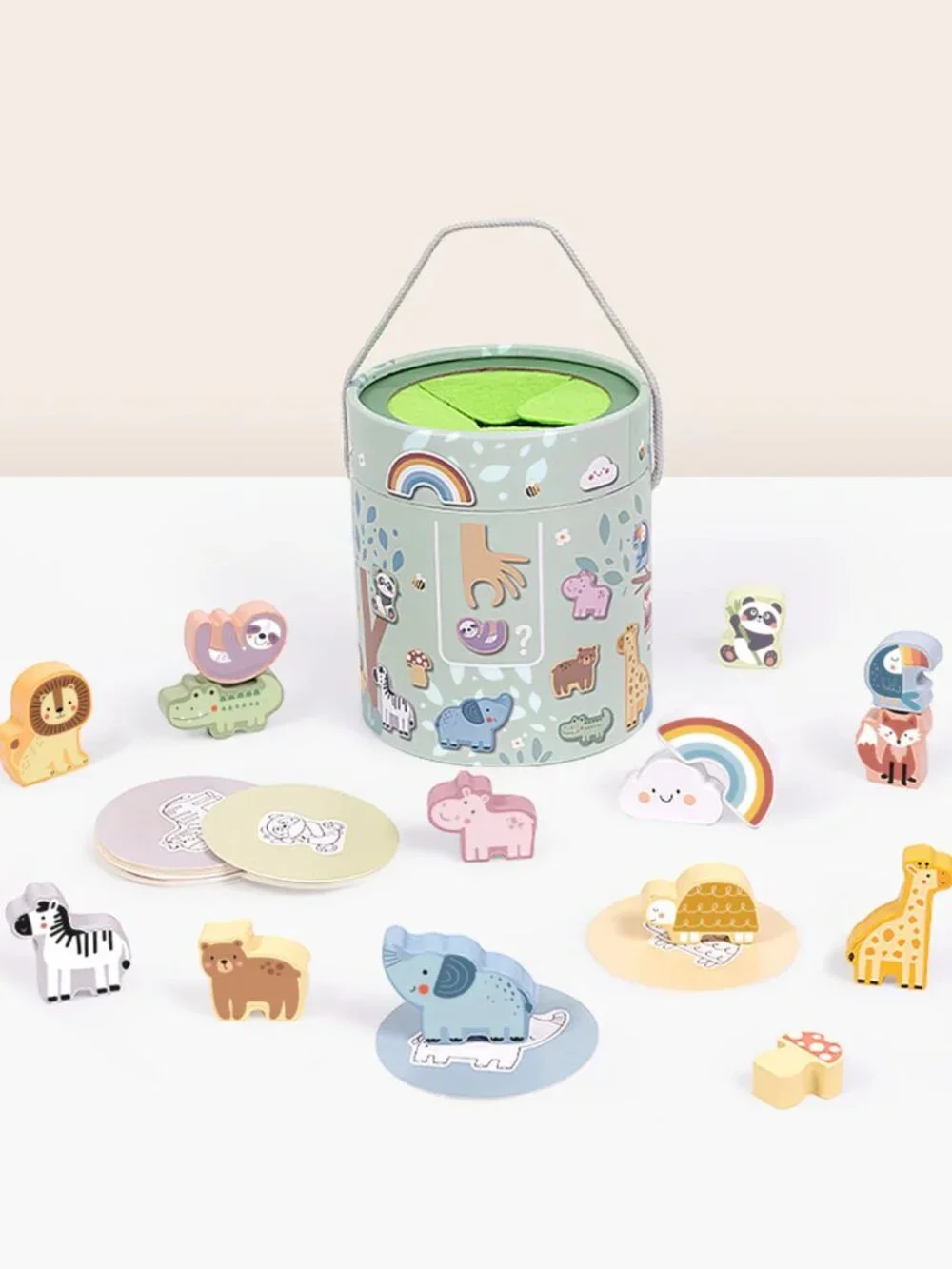 Tooky Toy Wooden Animal Matching Memory Game Montessori Toddler Toy